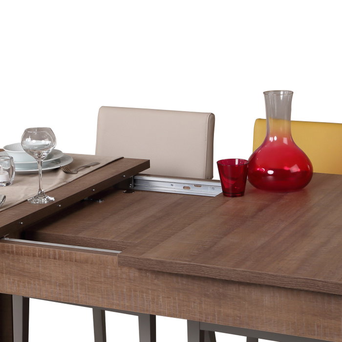 Hanah Home Mesa de Comedor Extensible Roble Oscuro